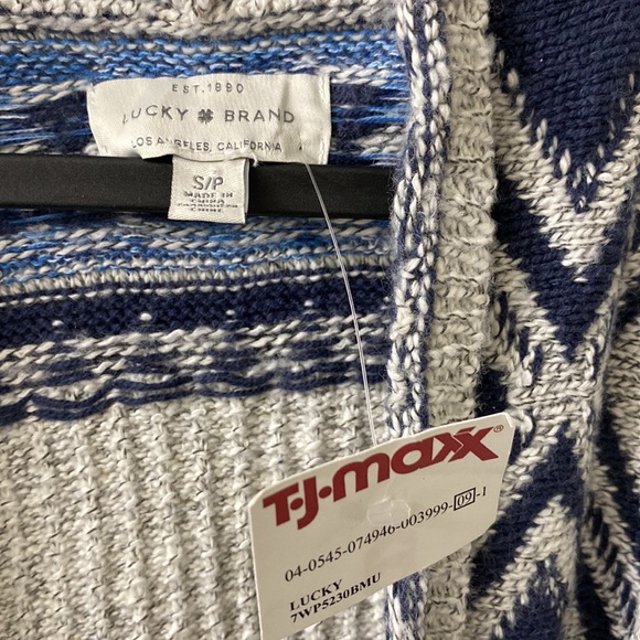 Lucky Brand Aztec Southwest tribal open front duster cardigan size small NWT - Picture 5 of 6